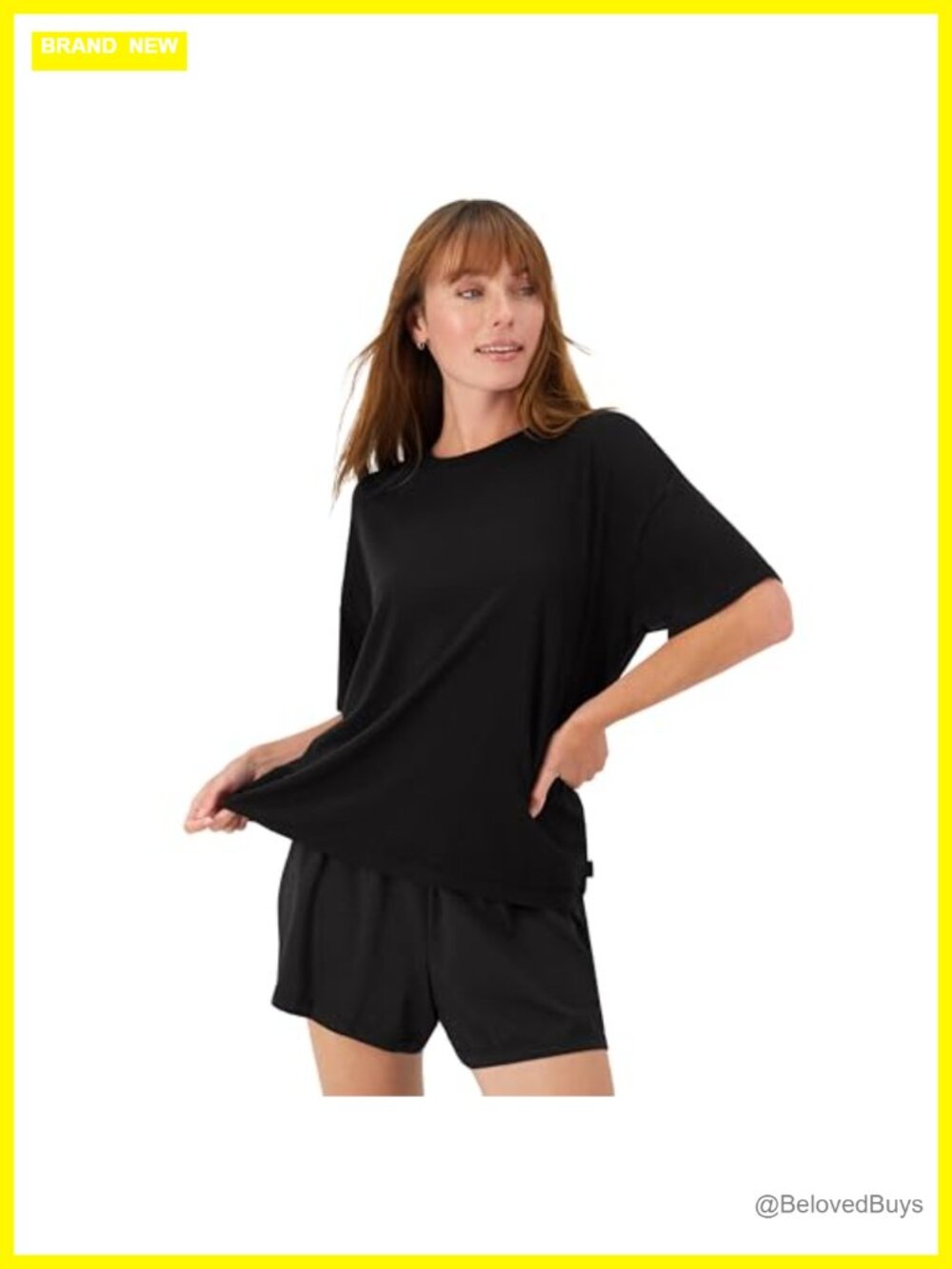 Womens 2-Piece Pajama Set Crew Neck Tee Sleep Shorts SupertSoft Loungewear